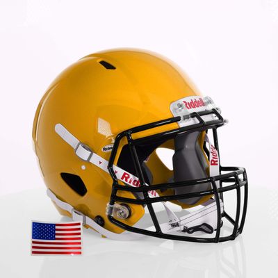 Riddell Speed Victor I - Youth w/Black S-2BD-HS4-1P + US Helmet Flag Decal (GB Gold, XX-Small/X-Small) - Green Gridiron