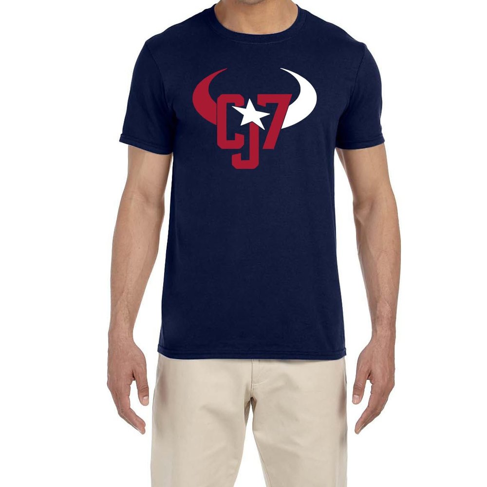 Navy Houston CJ Stroud 7 Logo T-Shirt Youth Large