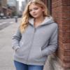 Coney Island Girls Hoodie - Cozy Soft Fleece Sherpa Lined Hoodie Zip Up Sweatshirt for Girls - Size Up for Better Fit, Size 7-8, Heather Grey/White view 2