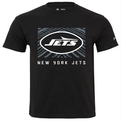 Zubaz NFL Adult Unisex Cotton Heavyweight Short Sleeve T-Shirt Black with Grey Tonal Tunnel Logo for Men and Women, New York Jets, Small