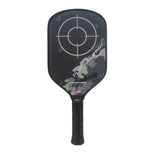 Engage Pursuit Pro1 Pickleball Paddle - Raw T700 Toray Carbon Fiber for Extreme Spin - MachPro Core for Maximum Power & Control (Camo, Light Weight (7.6-7.9oz))