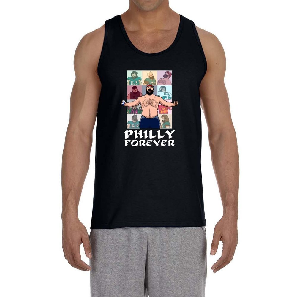 Black Jason Kelce Philly Forever Logo Tank Top Adult 2XL