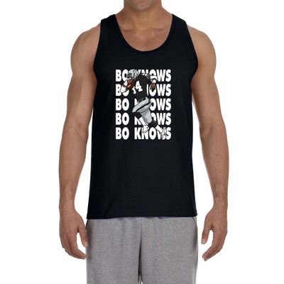 Black Las Vegas Bo Jackson Knows Text Pic Tank Top Adult