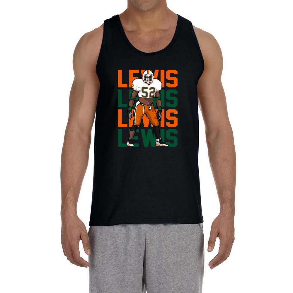 Black Miami Ray Lewis Text Pic Tank Top Adult