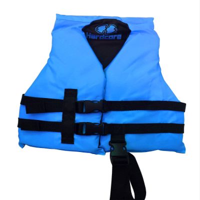 Hardcore Life Jacket Paddle Vest; Coast Guard Approved Type III PFD Life Vest Flotation Device; Jet ski, Wakeboard, Kayak; Ideal Extra Life Jacket for Your Pontoon Boat Blue (Child 30-50 lbs)