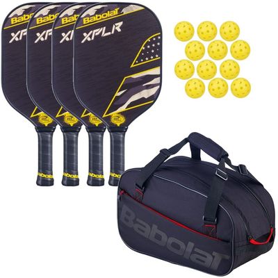 Babolat Pickleball Paddle Family Pack (Your Choice of Beginner to Pro Paddles) Bundled w 12 Pickleball Balls  Add an Optional Bag