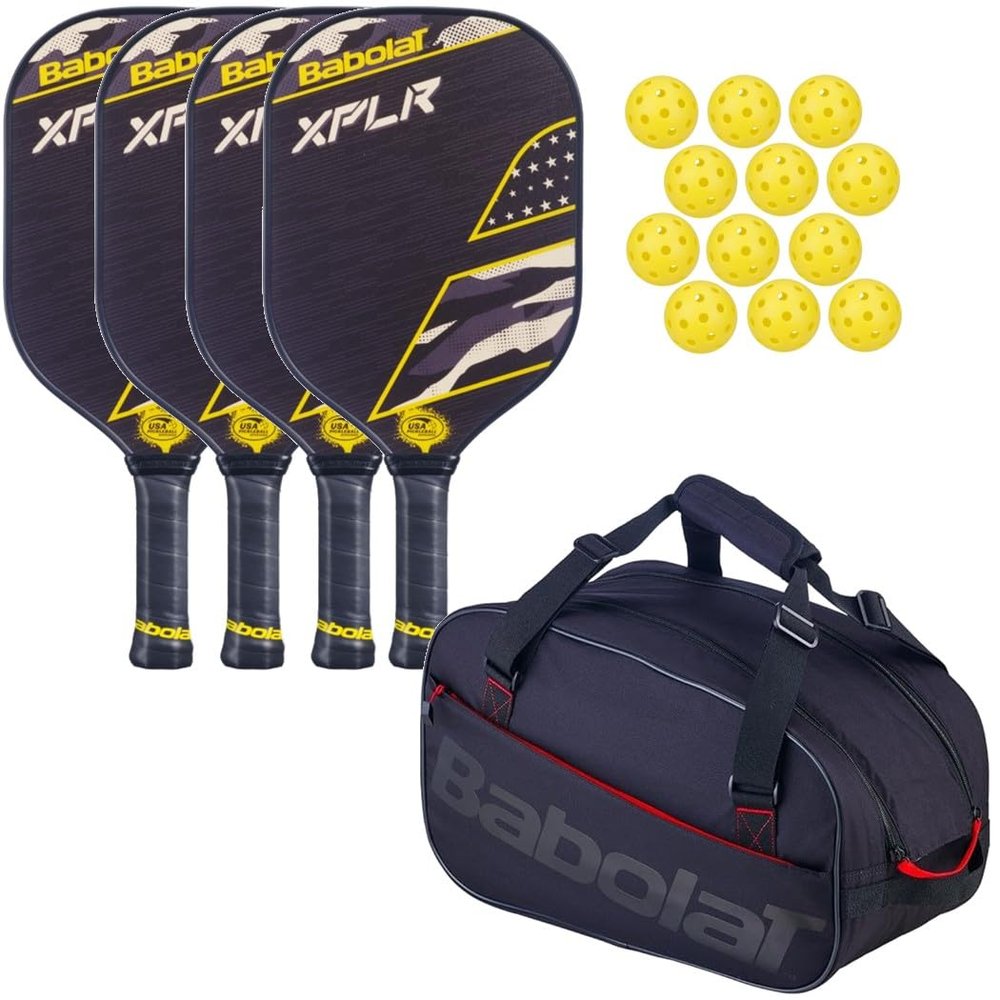 Babolat Pickleball Paddle Family Pack (Your Choice of Beginner to Pro Paddles) Bundled w 12 Pickleball Balls Add an Optional Bag