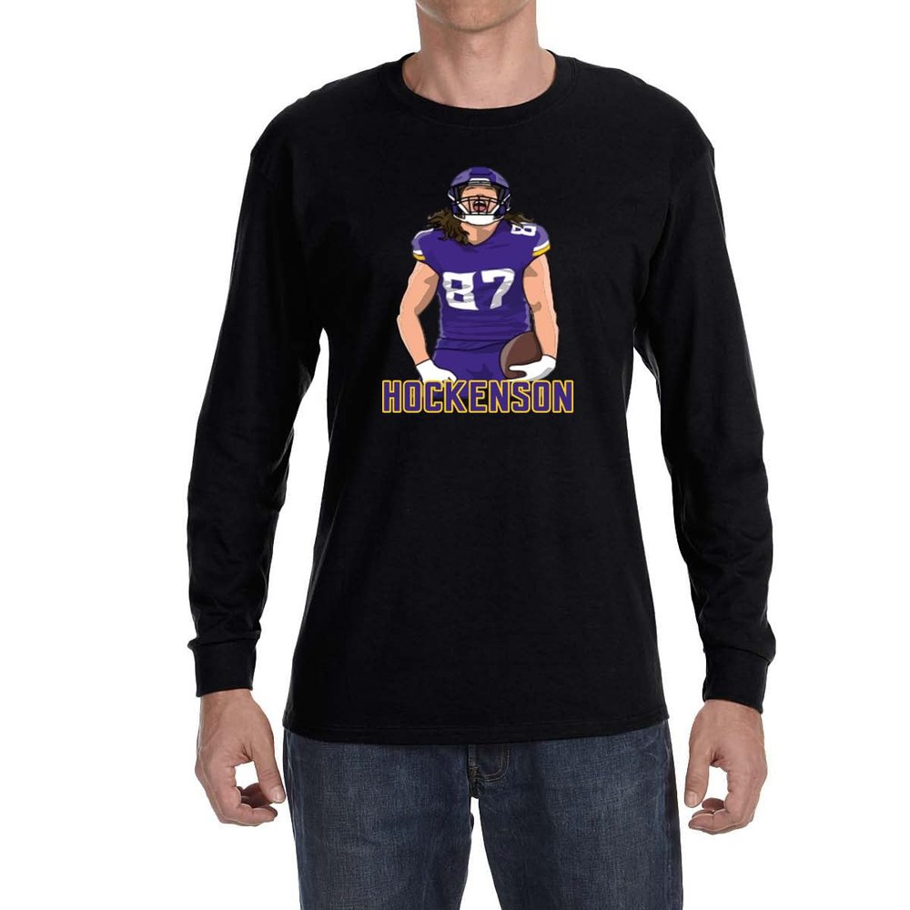 Long Sleeve Black Minnesota TJ Hockenson Logo T-Shirt Youth Medium