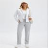 TACVASEN Fleece Sweatpants for Women Winter Thermal Pants Sherpa Lined Joggers with Pockets Casual Lounge Light Grey XL view 3
