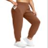 Soothfeel Women's Joggers with Zipper Pockets High Waisted Athletic Workout Yoga Pants Joggers for Women (Bright Brown, S) view 1
