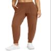 Soothfeel Women's Joggers with Zipper Pockets High Waisted Athletic Workout Yoga Pants Joggers for Women (Bright Brown, S) view 2