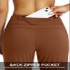 Soothfeel Women's Joggers with Zipper Pockets High Waisted Athletic Workout Yoga Pants Joggers for Women (Bright Brown, S) view 3