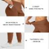 Soothfeel Women's Joggers with Zipper Pockets High Waisted Athletic Workout Yoga Pants Joggers for Women (Bright Brown, S) view 4