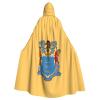 MUFLVDX Flag Of New Jersey Unisex Hooded Robe Cloak Halloween Cool Cosplay Witch Costume Adults Cloak Party Cape view 1