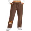 TACVASEN Fleece Lined Sweatpants for Women Winter Warm Sherpa Joggers Thermal Track Pants with Pockets Straight Leg Brown L view 1