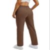 TACVASEN Fleece Lined Sweatpants for Women Winter Warm Sherpa Joggers Thermal Track Pants with Pockets Straight Leg Brown L view 2