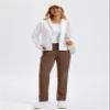 TACVASEN Fleece Lined Sweatpants for Women Winter Warm Sherpa Joggers Thermal Track Pants with Pockets Straight Leg Brown L view 3