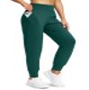 Soothfeel Women's Joggers with Zipper Pockets High Waisted Athletic Workout Yoga Pants Joggers for Women (Peacock Green, L) view 1