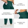 Soothfeel Women's Joggers with Zipper Pockets High Waisted Athletic Workout Yoga Pants Joggers for Women (Peacock Green, L) view 4