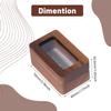 CHGCRAFT Walnut Wooden Cufflink Box with Window Wooden Small Cuff Links Display Case Square Cufflink Organiser Box with Single Slot Jewelry Display Box for Birthday Anniversary Ceremony view 2