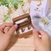 CHGCRAFT Walnut Wooden Cufflink Box with Window Wooden Small Cuff Links Display Case Square Cufflink Organiser Box with Single Slot Jewelry Display Box for Birthday Anniversary Ceremony view 4