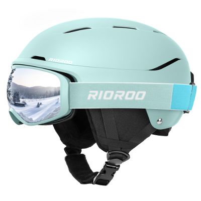 RIOROO Ski Helmet and Goggles Set, Snowboard Helmet Goggles for Men Women & Youth, Shockproof Snow Helmet Anti Fog OTG Snow Goggles for Skiing Snowboarding