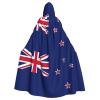MUFLVDX New Zealand Flag Unisex Hooded Robe Cloak Halloween Cool Cosplay Witch Costume Adults Cloak Party Cape view 1
