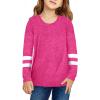 Girl Clothes Size 6 Kids Girls Tunic Tops Crewneck Soft Striped Long Sleeve Comfortable Casual (f-Hot Pink, 6-7 Years) view 2