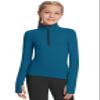 baleaf Girls Long Sleeve Shirts Fleece Jacket Fall Half Zip Pullover Kids Sweatshirts Athletic Thermal Top Navy Blue XS view 1