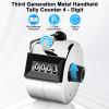 Decymis 2 Pack Clicker Counter, Metal Hand Tally Counter Clicker, 4 Digit Mechanical Palm Click Counter for Counting Numbers, Coaching, Sports Events Count view 3