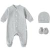 FITFIFTH POD Unisex Infant Onesie 0~3Months Romper with Soft Cotton Mitten Cuffs Hat Long Sleeve Footed Play Clothes Suitable Spring Fall Outside view 1