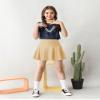 BOOPH 2 Pack Little Girls Athletic Uniform Skorts French Tennis Golf Skirts with Shorts for Toddler Navy/Khaki 8-9 Years view 3