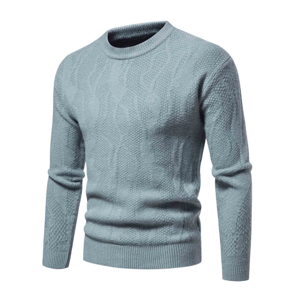 Muscularfit Mens Sweaters Slim Fit Long Sleeve Knitted Sweaters Lightweight Crewneck Sweater Casual Knitted Pullover Sweaters Men's Sweaters Cardigan Light Blue L