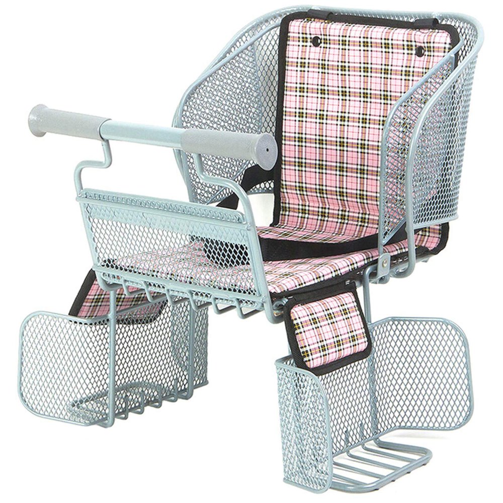 Child Bike Seat,Rear Bicycle Seat for Child,Quick Dismounting Mount Kid Carrier with Non-Slip Armrests Protective Netand Pedals Padded Seat Belt for Adult Bike Beach Cruiser Bab'y Safety Seats, B
