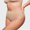 INLYRIC Women's Inbarely Soft Thong - High Waisted Tagless Smooth Stretch Underwear Ultra-soft No Show Ladies Panties 3 Pack Wheat (3pack) X-Small view 2