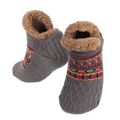 Adult Winter Soft Fuzzy Warm Floor Socks Cozy Indoor Non Slip Socks with Grips Fleece Lined Thermal Home Slipper Socks
