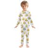 ALAZA Cartoon Yellow Blue Owl 2 Piece Pajama Set Long Sleeve Top and Pants Sleepwear Unisex 24M view 2