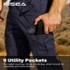 HISEA Men's Ripstop Tactical Pants, Water Resistant Work Cargo Pants, Lightweight Outdoor Hiking Construction Pants Dark Navy view 4