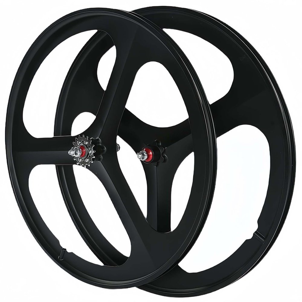 700C (23C-28C) Bike Wheelset, Magnesium-Titanium Alloy Bicycle Wheels,Front Wheel: 3/8X100X145W; Rear Wheel: 3/8X120X165W Bicycle Wheel Set Black,700C*(23C-28C)