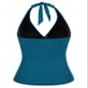 coastal rose Swimsuit Tankini Tops for Women with Underwire Bra Support Halter V Neck Bathing Suit Tummy Control Swim Top Only Blue Coral US14 view 3