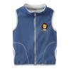 Toddler Baby Boy Girl Polar Fleece Vest Jacket Full-Zip Sleeveless Cartoon Animals Print Warm (Blue, 12-18 Months) view 1