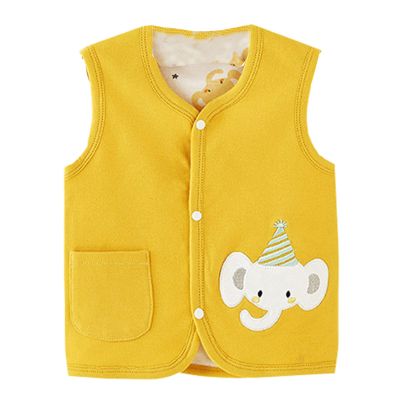 Baby Boys Girls Cotton Warm Vest Winter Sleeveless Cute Elephant Cartoon Coat Unisex Infant Padded (A, 3-4 Years)