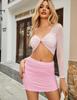 Avidlove Mesh Basic Pencil Office Skirt Mid-Waist Fitted for Women Nightclub Wear Pink Large view 2