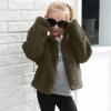 Baby Girls Faux Fur Coat Open Front Cardigan Toddler Kids Winter Fleece Jacket Warm Outwear (Green, 5-6 Years) view 2