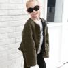 Baby Girls Faux Fur Coat Open Front Cardigan Toddler Kids Winter Fleece Jacket Warm Outwear (Green, 5-6 Years) view 3