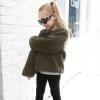 Baby Girls Faux Fur Coat Open Front Cardigan Toddler Kids Winter Fleece Jacket Warm Outwear (Green, 5-6 Years) view 4