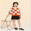 Girls Sweaters Kids Fashion Plaid Mock Neck Pullover Sweater Tops 5-14 Years Orange view 4