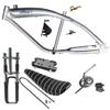 Bike Engine Frame Kit with Banana Saddle Fuel Tank Set Integrated 0.8 Gallon 3.4L Gasoline Tank with Saddle Seat for Motorized Bike 4 or 2 Stroke Gas Engine 49cc-100cc (Heavy Duty V Frame Saddle Set) view 1