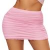 Avidlove Mesh Basic Pencil Skirt - Mid-Waist Fitted Office and Nightclub Wear for Women - Pink Small view 1