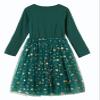 Niyage Girls Christmas Dress Toddler Baby Xmas Holiday Long Sleeve Stars Tulle Tutu Party Dresses Reindeer Green 140 view 3